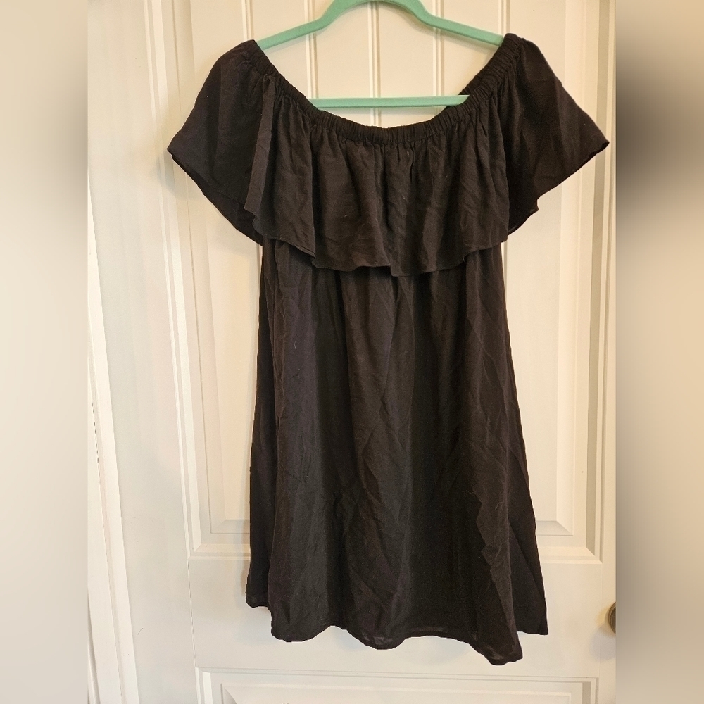 Young Fabulous & Broke Off The Shoulder Black Mini Dress Size XS